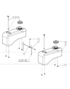 Fuel Tank Assembly Diagram and Parts List for RECON48 53AH8ST3050-23HP Cub Cadet Lawn Tractor
